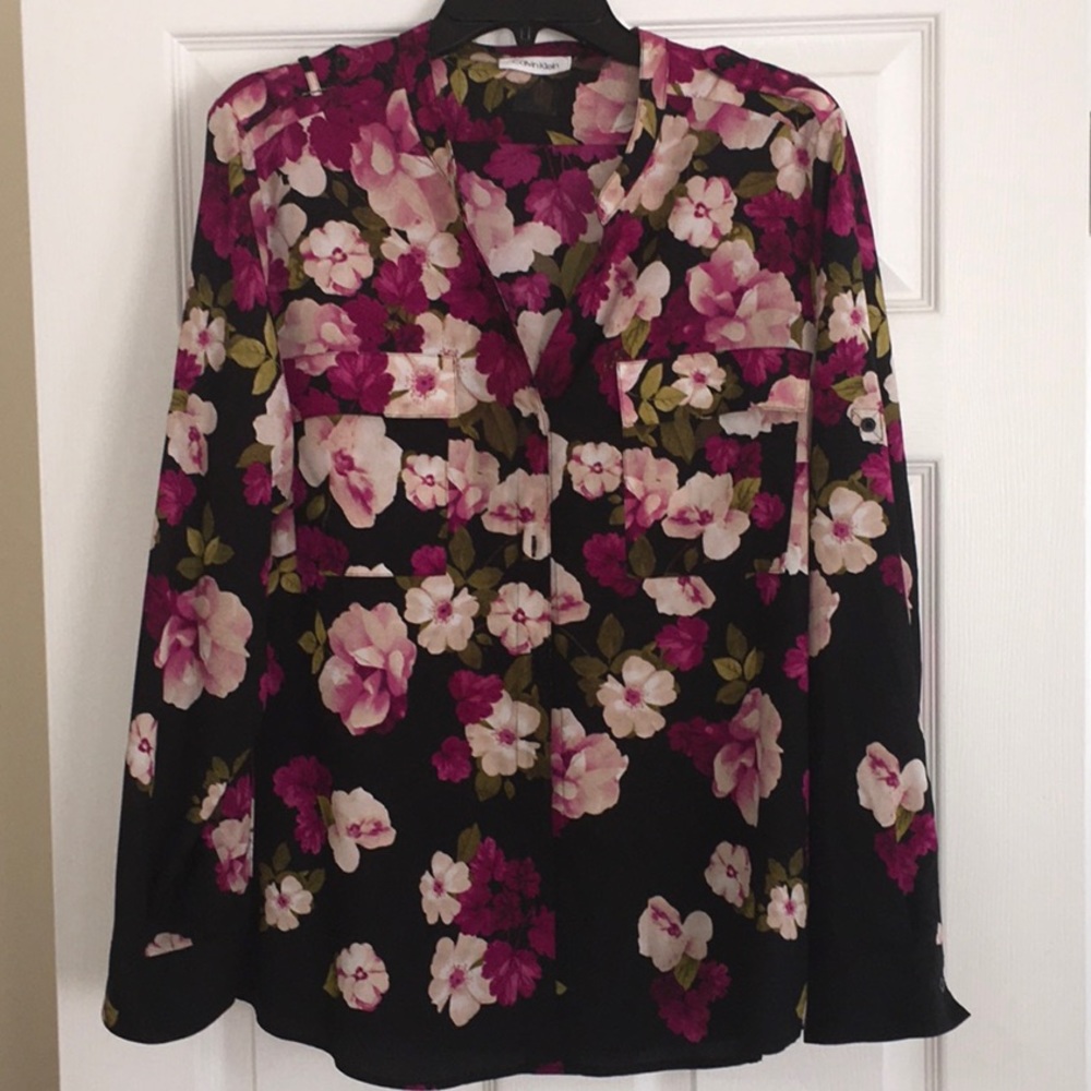 Calvin Klein Floral Black and Pink Tunic